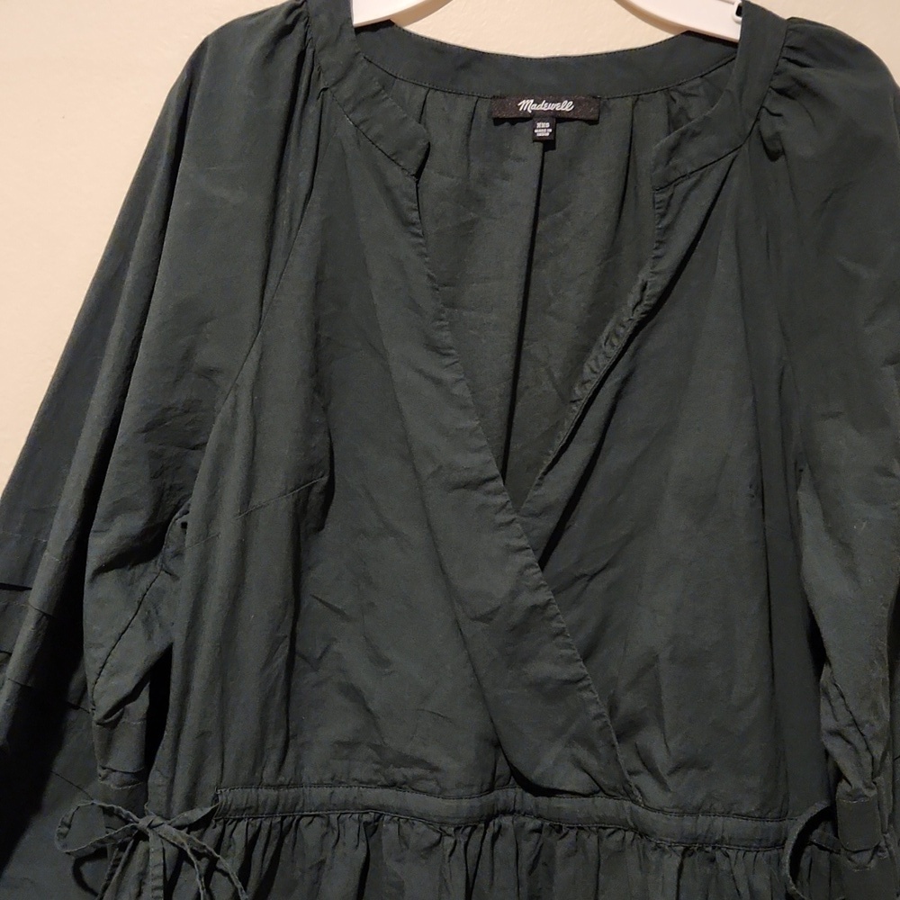 ❤️ MADEWELL CRINKLE POPLIN WRAP MINI DRESS, XXS - Picture 8 of 14